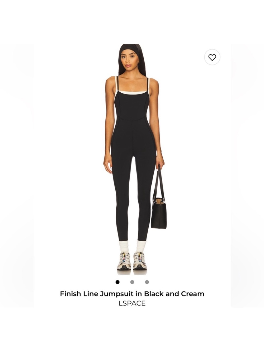 l*space Finish Line Jumpsuit in Black with Cream Trim